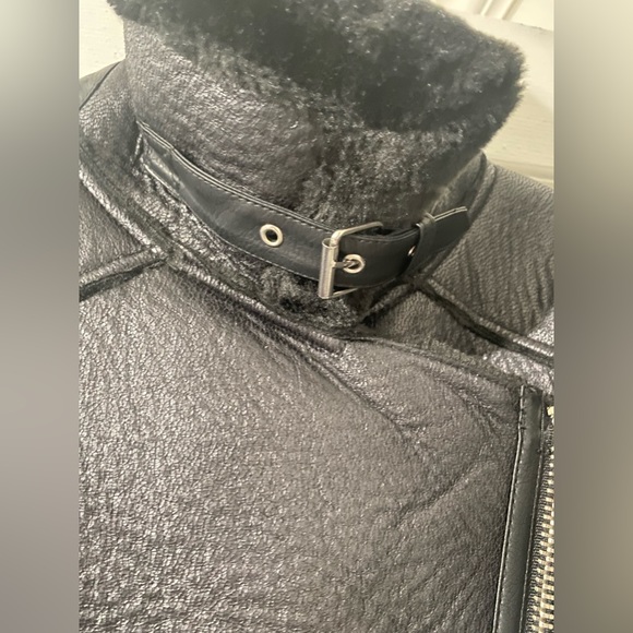 @@@ZARA@@@Zara Biker Belted Double-Faced Jacket. - Picture 13 of 16